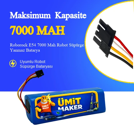 Roborock E54 7000 Mah Robot Süpürge Yanmaz Batarya – 14.4V Li-Ion Güç Kaynağı | Geniş Alanlarda Etkili Temizlik! ürün görseli 1