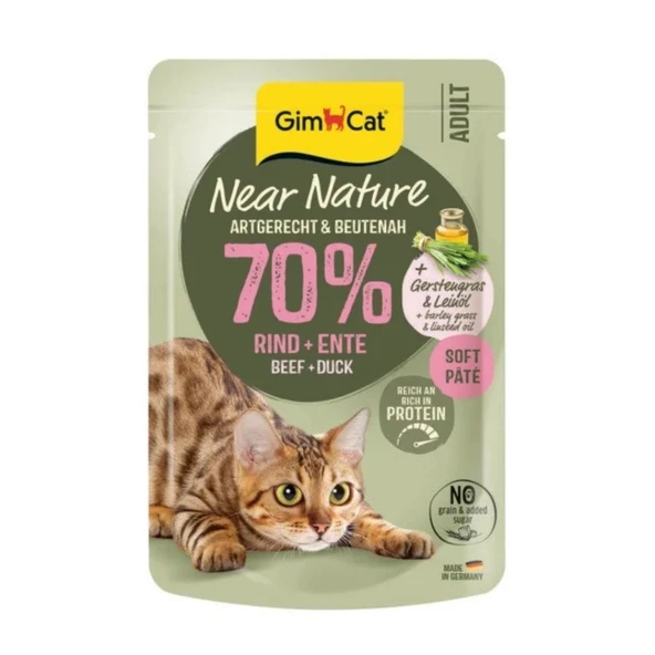 Gimcat Near Nature Sığır Etli Ördekli Kedi Yaş Maması 85 Gr ürün görseli 1