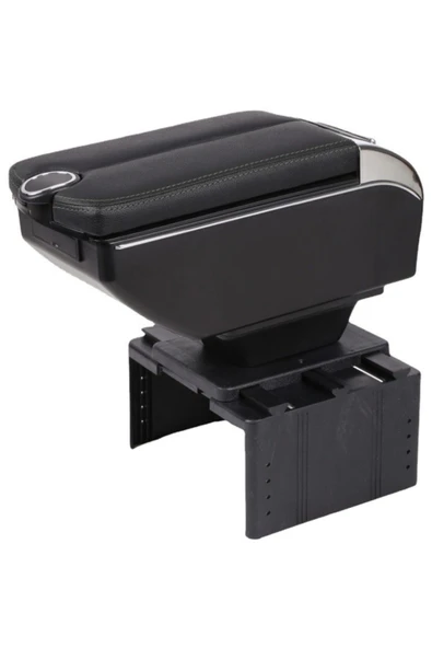 MEGAHAWK 7 Usb Li Her Araca Uygun Universal Kolçak Kol Dayama Çift Açılır Siyah ürün görseli 1