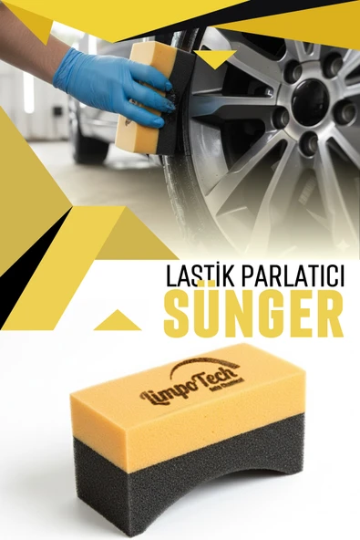 Baghes Profesyonel Eğik Oto Lastik Parlatıcı Sünger | Ergonomik Araç Lastiği Parlatma Uygulama Pedi ürün görseli 1