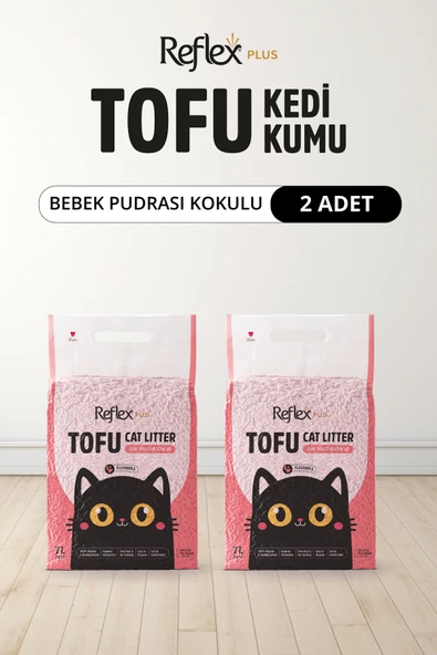 Plus Bebek Pudrası Kokulu Tofu Kedi Kumu 7L x 2 Adet ürün görseli 1