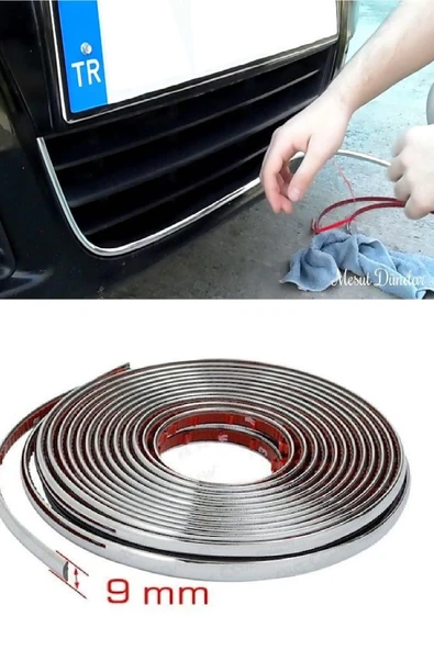 Sahler Tiger Marketing 3d Krom Dekoratif Nikelaj Şerit Çıta 9mm X 10 Metre ürün görseli 1