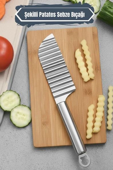 Şekilli Patates Bıçağı Sebze Meyve Zigzag Dilimleme Bıçağı ürün görseli 1