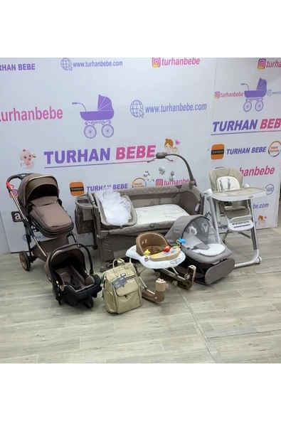 TURHAN BEBE Yeni Doğan ARMADA Bebek Çeyiz Seti TRAVEL SİSTEM BEBEK ARABASI PARK BEŞİK... Kahverengi ürün görseli 1