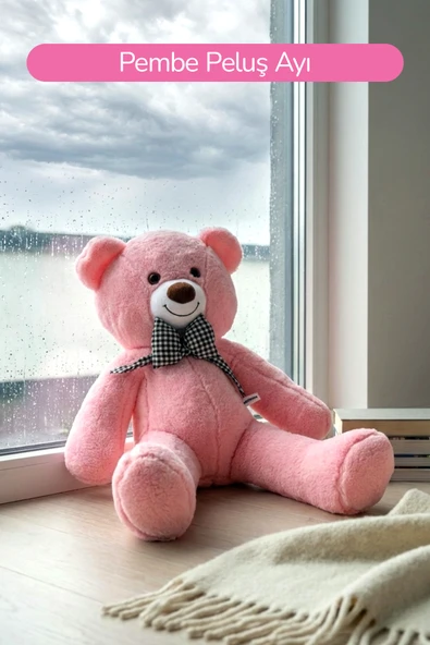 80 Cm Büyük Boy Yumuşak Papyonlu Oyuncak Ayıcık ürün görseli 1