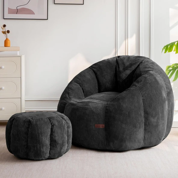 Puffiber Ergonomik Yer Tipi TV & Gaming Yer Koltuğu  Yetişkin Armut Puf Berjer 105x80 cm. Modern Salon & Balkon Koltuğu ürün görseli 1