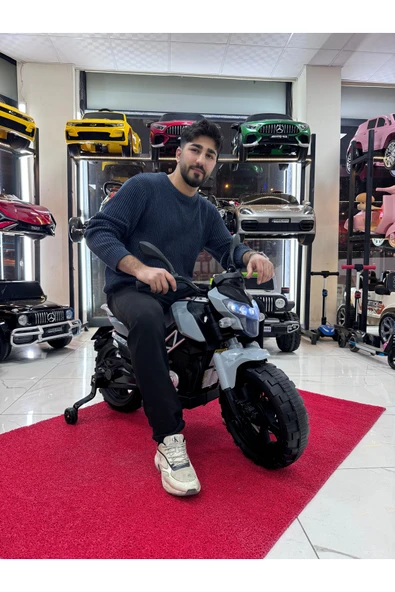 POYRAZ AKÜLÜ 3-10 yaş 12 volt akülü motor akülü motosiklet Gri ürün görseli 1