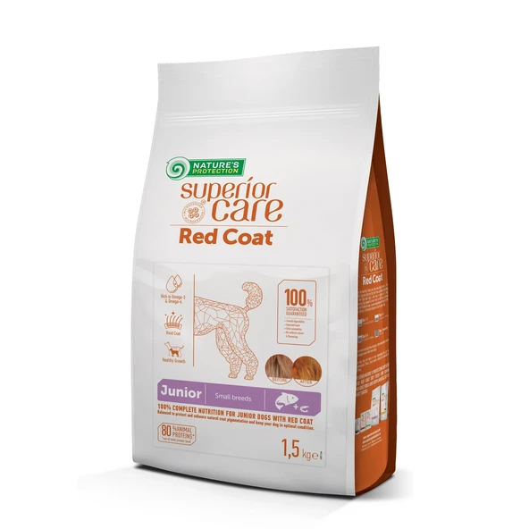 Nature's Protection Superior Care Kızıl/Kahverengi Tüylü Köpekler İçin Tahılsız Somonlu Küçük Irk Yavru Köpek Maması 1,5kg ürün görseli 1