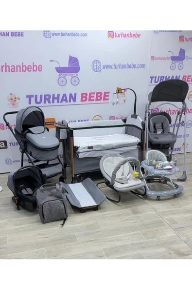 TURHAN BEBE Yeni Doğan LUXURY Lüx Bebek Çeyiz Seti Gri ürün görseli 1