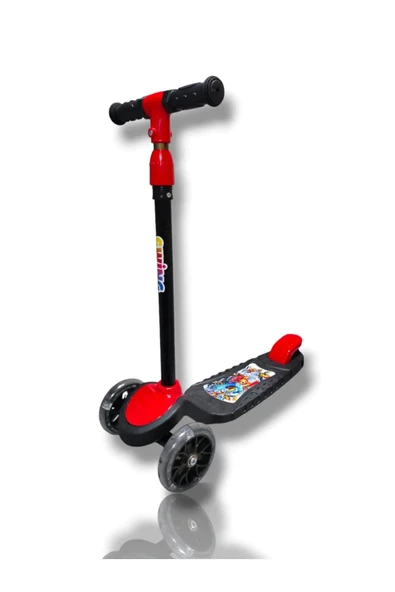 TURHAN BEBE 3 Tekerlekli Led Işıklı Çocuk Scooter Kırmızı ürün görseli 1