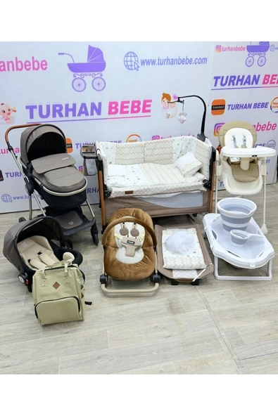 TURHAN BEBE 20 Parça Yeni Doğan SİRUS Bebek Çeyiz Seti (20 Parça)PARK BEŞİK ANA KUCAĞI BEBEK ARABASI MAMA SAND.. Kahverengi ürün görseli 1