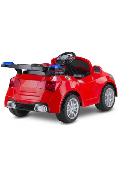 TURHAN BEBE 12 VOLT LED FARLI MÜZİKLİ AUX GRİŞLİ AKÜLÜ ARABA Kırmızı ürün görseli 1