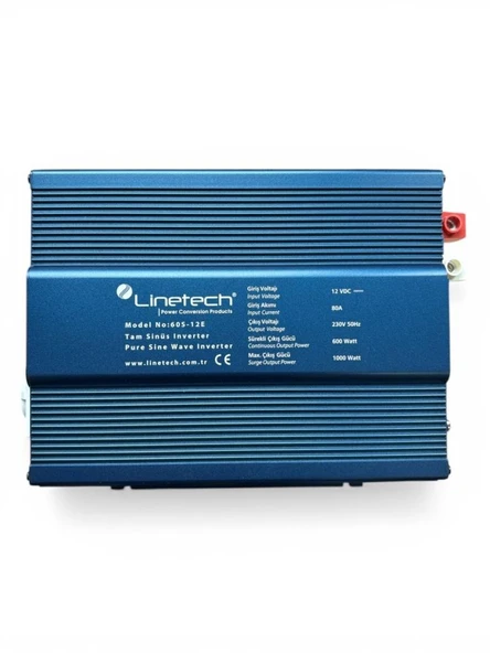 Linetech Tam Sinüs İnvertör 12V 600W Pure Sine Wave Inverter (60S-12E) ürün görseli 1