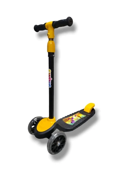TURHAN BEBE 3 Tekerlekli Led Işıklı Çocuk Scooter Sarı ürün görseli 1