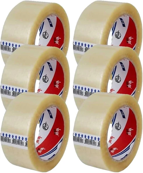 Ve-Ge Bant Şeffaf Koli Bandı / 45 mm x 100 Metre / 6'lı Paket ürün görseli 1