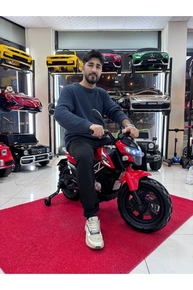 POYRAZ AKÜLÜ 3-10 yaş 12 volt akülü motor akülü motosiklet Kırmızı ürün görseli 1