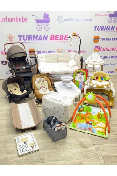 TURHAN BEBE Yeni Doğan ROBOT Bebek Çeyiz Seti (25 Parça) PARK BEŞİK UYKU SETİ BEBEK ARABASI ANA KUCAĞI... Kahverengi ürün görseli 1