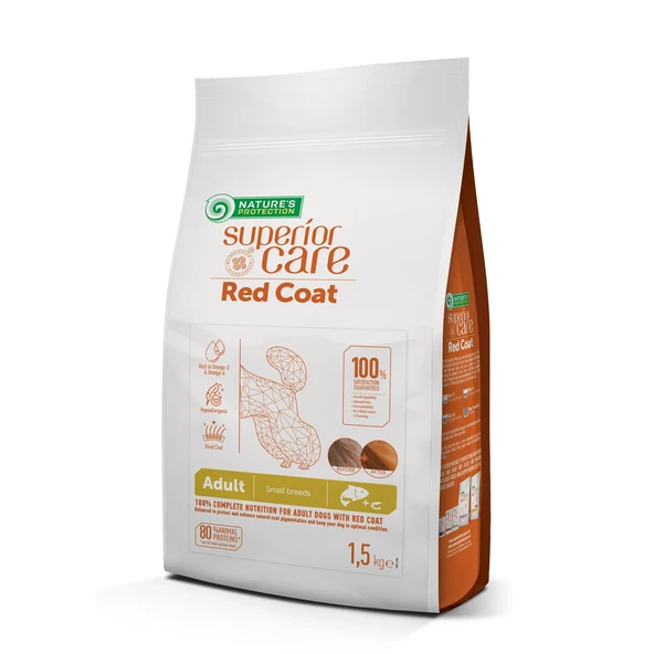 Nature's Protection Superior Care Kızıl/Kahverengi Tüylü Köpekler için Somonlu Tahılsız Küçük Irk Köpek Maması 1,5kg ürün görseli 1