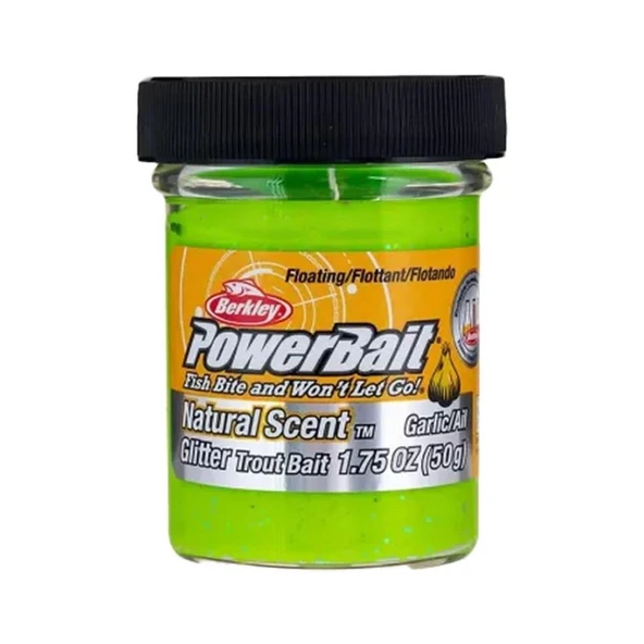 Berkley PowerBait Doğal Kokulu Glitter (Simli) Alabalık Hamuru - Chartreuse ürün görseli 1