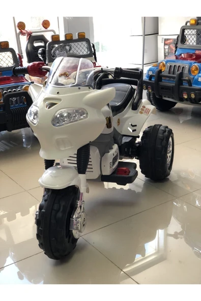 Aliş Toys Goway 12 Volt Turbo & Müzik Çalarlı Elden Gazlı Dev Motor 3-9 Yaş Beyaz ürün görseli 1