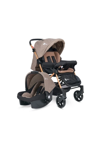 MUTLU BEBE 4 Baby Olympus Gold Travel Sistem Bebek Arabası kahverengi ürün görseli 1