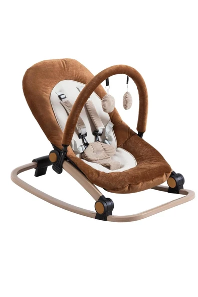 Mamma Exclusive Cotton Alüminyum Oyuncaklı Sallanır Pedli Ana Kucağı Kahverengi ürün görseli 1