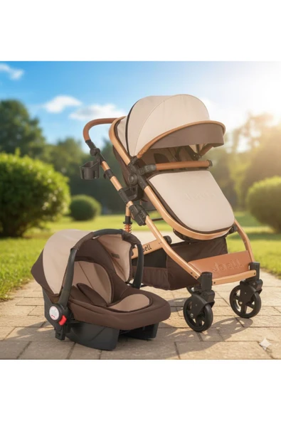 Comfy Grande joel trv Travel Süspansiyonlu Bebek Arabası BRONZ-KAHVE ürün görseli 1