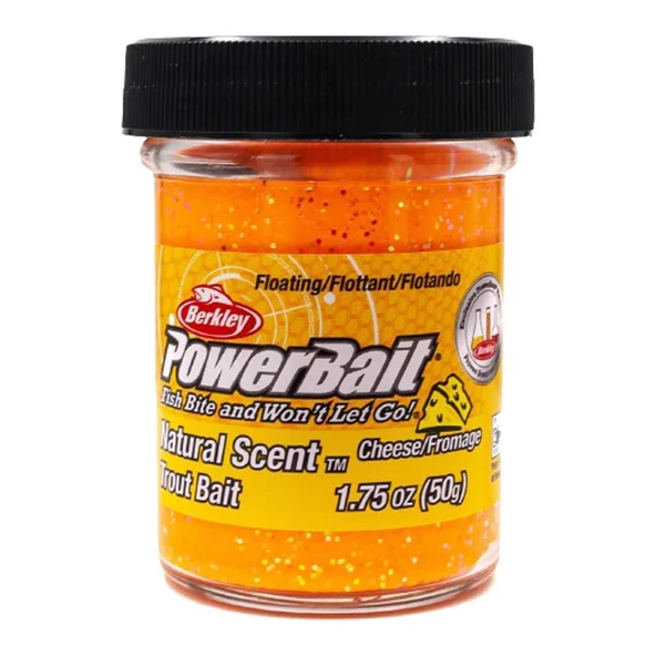 Berkley PowerBait Doğal Kokulu Glitter (Simli) Alabalık Hamuru - Fluorescent Orange / Glitter ürün görseli 1