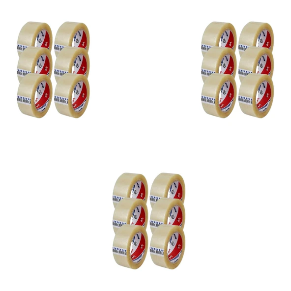 Ve-Ge Bant Şeffaf Koli Bandı / 45 mm x 100 Metre / 6'lı 3 Paket - 18 Rulo ürün görseli 1