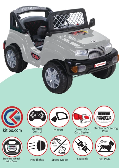 PİLSAN AKÜLÜ ARABA 12 V PANTHER KUMANDALI GRİ ürün görseli 1