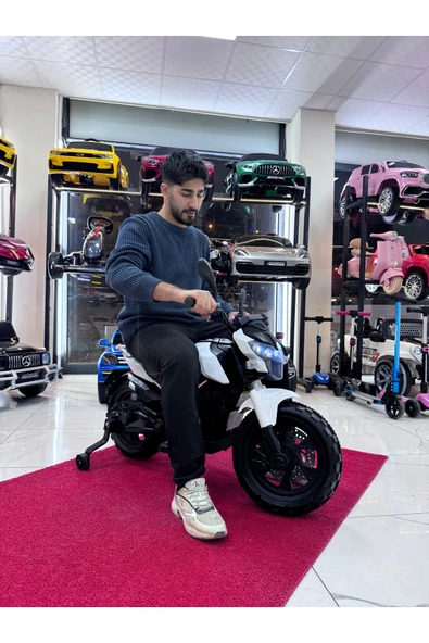 POYRAZ AKÜLÜ 3-10 yaş 12 volt akülü motor akülü motosiklet Beyaz ürün görseli 1