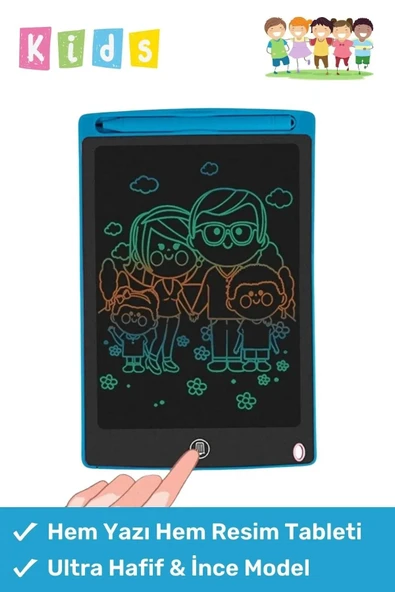 Rosa Sipresso Lcd Ekranlı Kalemli Dijital Çizim Tableti Yazı Tahtası Boyama Resim Için Akıllı Çocuk Tablet 8,5 Inç Mavi ürün görseli 1