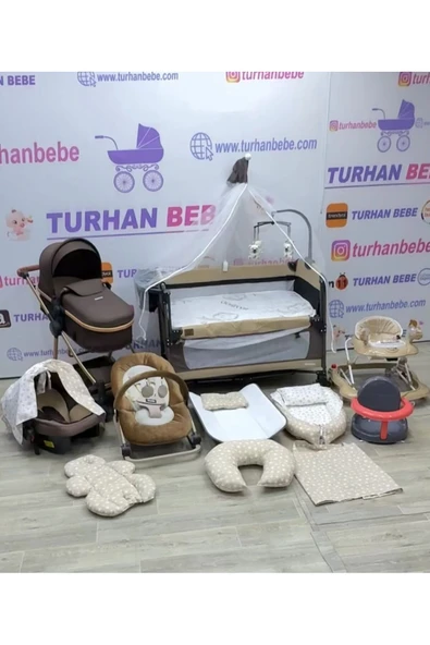 TURHAN BEBE Yeni Doğan Force Maximum Bebek Çeyiz Seti PARK BEŞİK BEBEK ARABASI YÜRÜTEÇ ANA KUCAĞI... Kahverengi ürün görseli 1