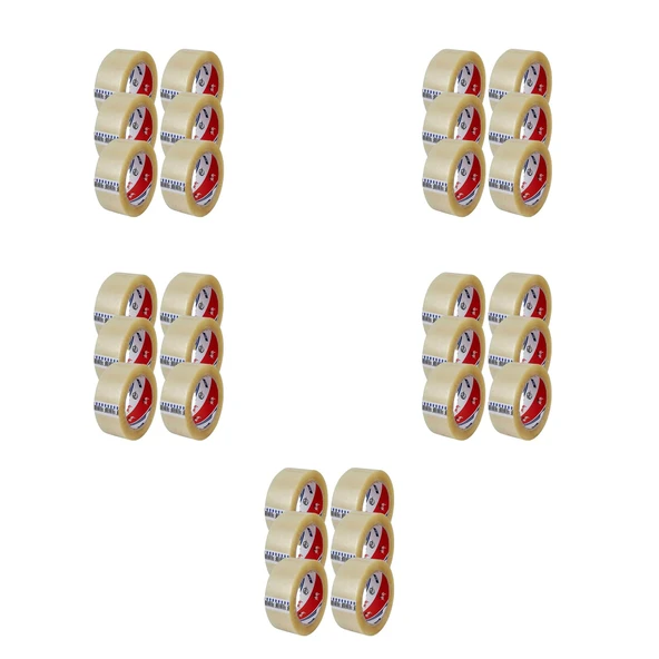 Ve-Ge Bant Şeffaf Koli Bandı / 45 mm x 100 Metre / 6'lı 5 Paket - 30 Rulo ürün görseli 1