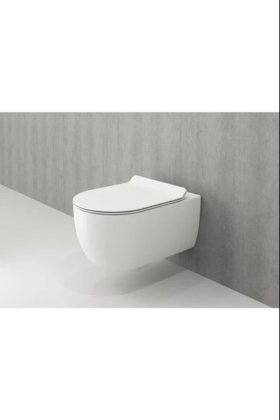 BOCCHİ 1417-002-0128 V-TONDO KISA RIMLESS KLOZET VE KPK M BEYAZ ürün görseli 1