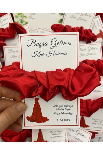 Nikah Şekeri Kına Tokası Hediyelik Kırmızı - 25 Adet ürün görseli 1