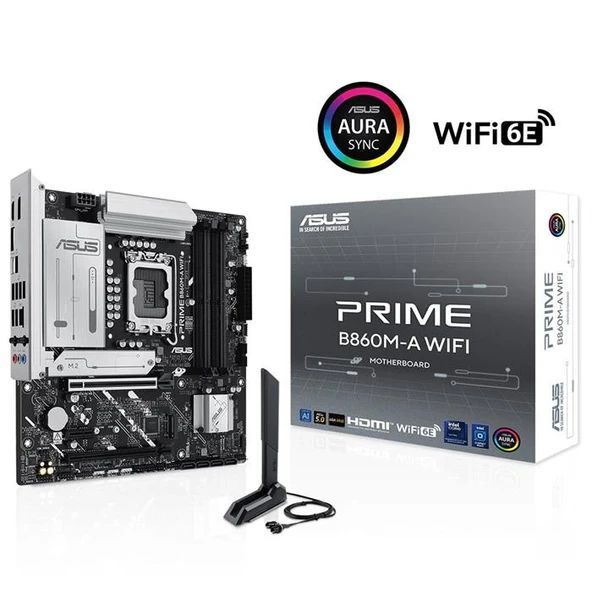 ASUS PRİME B860M-A Wİ-Fİ INTEL LGA1851 DDR5 MİCRO ATX ANAKART ürün görseli 1