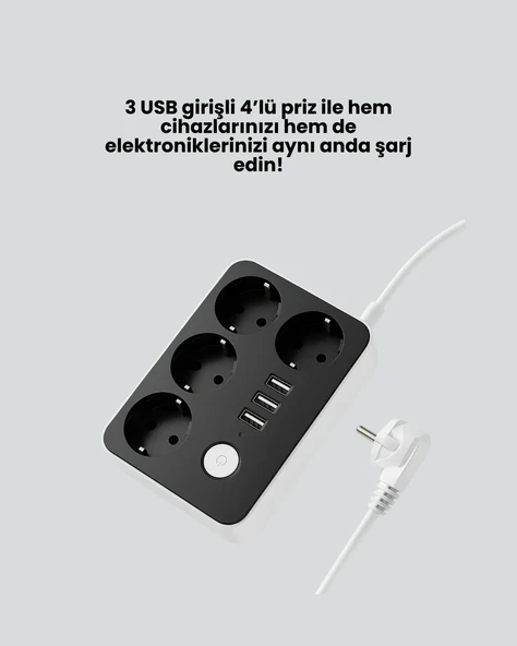 4’lü Priz U314 - Resim 2