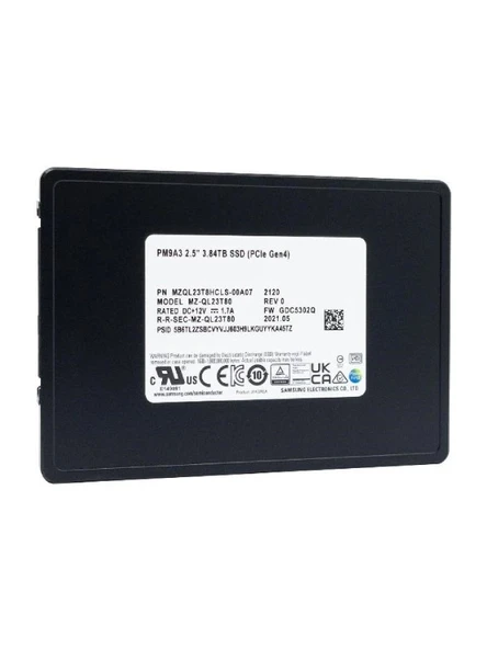 SAMSUNG PM9A3 3.84TB PCIe Gen4 x4 NVMe U.2 2.5" Server Sunucu SSD MZ-QL23T80 MZQL23T8HCLS-00AAZ ürün görseli 1