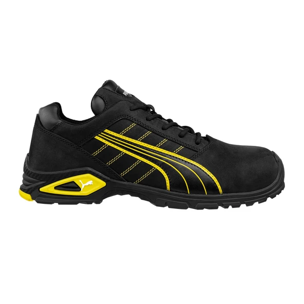 Puma Safety Amsterdam Sarı Siyah Low Alüminyum Burunlu İş Ayakkabısı S3 SRC 45 Numara ürün görseli 1