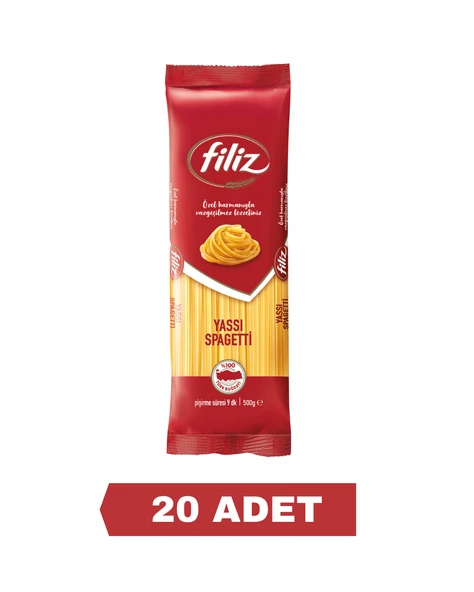 FİLİZ 500 GR YASSI SPAGETTİ MAKARNA 20 ADET 1 KOLİ ürün görseli 1