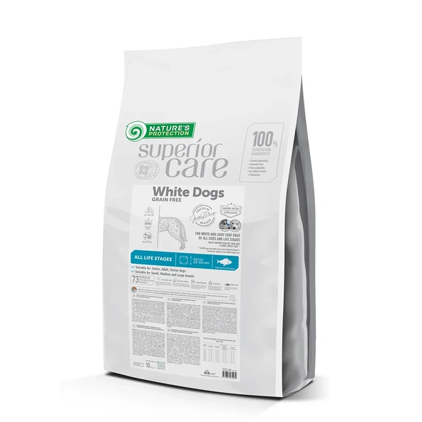 Nature's Protection Superior Care Beyaz Tüylü Köpekler İçin Tahılsız Beyaz Balıklı Tüm Irklar ve Tüm Yaşam Evreleri Köpek Maması 10kg ürün görseli 1