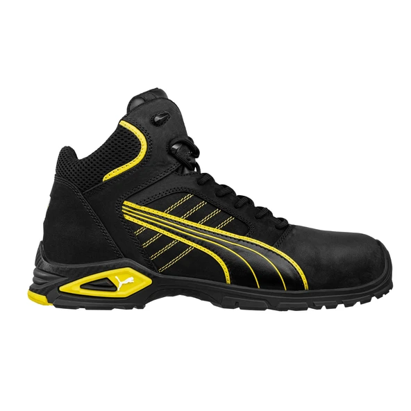 Puma Safety Amsterdam Sarı Siyah Mid Alüminyum Burunlu İş Ayakkabısı S3 SRC 41 Numara ürün görseli 1