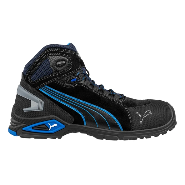 Puma Safety Rio Mid Mavi Siyah Alüminyum Burunlu Kaydırmaz İş Ayakkabısı S3 SRC 43 Numara ürün görseli 1
