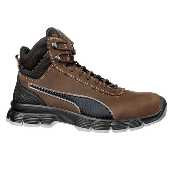 Puma Safety Condor Mid Kahverengi Çelik Burunlu Nubuk Deri İş Ayakkabısı S3 SRC ESD 47 Numara ürün görseli 1