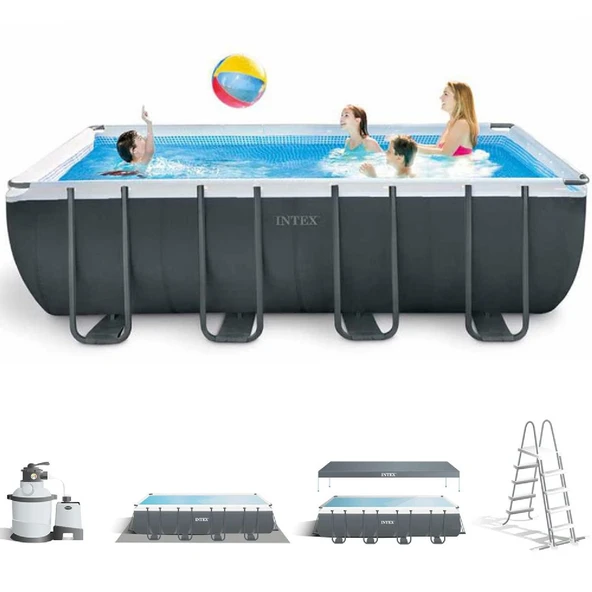 İntex 26356NP Ultra XTR Dikdörtgen Prefabrik Aile Havuzu 549x274x132cm Merdiven+Filtre+Örtü Set ürün görseli 1