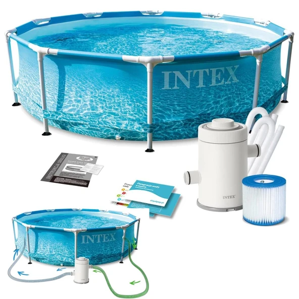 İntex 28208 305x76cm Beachside Prefabrik Havuz 220v Filtreli ürün görseli 1