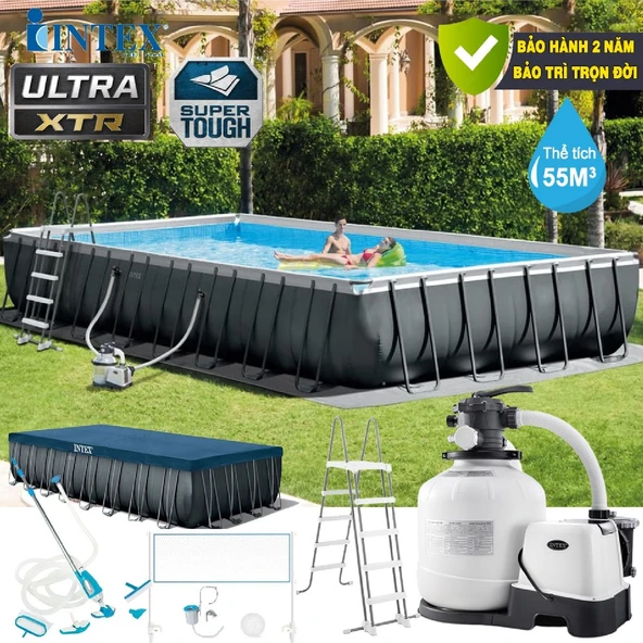 İntex 26378 975x488x132cm Ultra XTR Prefabrik Aile Havuzu Deluxe Set ürün görseli 1