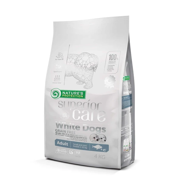 Nature's Protection Superior Care Beyaz Tüylü Köpekler İçin Tahılsız Balıklı Küçük Irk Köpek Maması 4kg ürün görseli 1