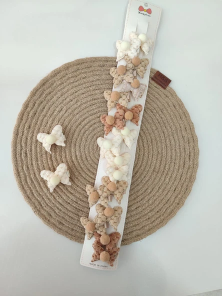 Tüylü Ponpon Kelebek 2'li Pens Toka ürün görseli 1